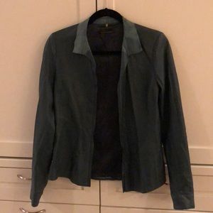 Elite Tahari Forest Green leather jacket size XS